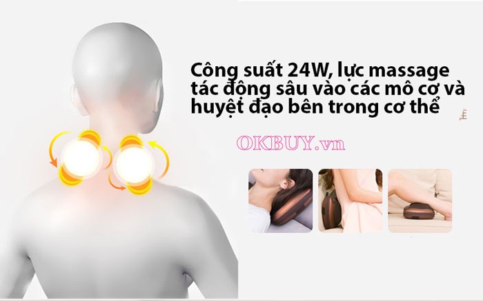 Gối massage ô tô Hàn Quốc Puli PL-819C - 6 bi