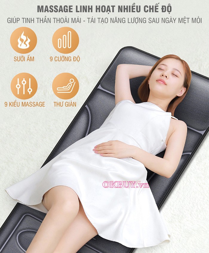 Nệm massage xoa bóp toàn thân giúp cải thiện sức khỏe và giảm đau nhức hiệu quả